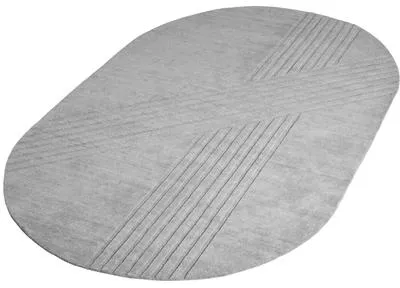 Woud Kyoto Ovalt Guldtæppe 340x210 cm Grå